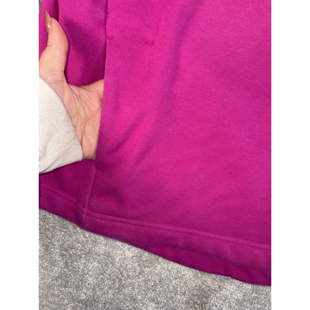ATHLETA Cozy Karma 1/4 Zip Hoodie Medium Electric‎ Fuchsia #632053 SOFT - Picture 3 of 10